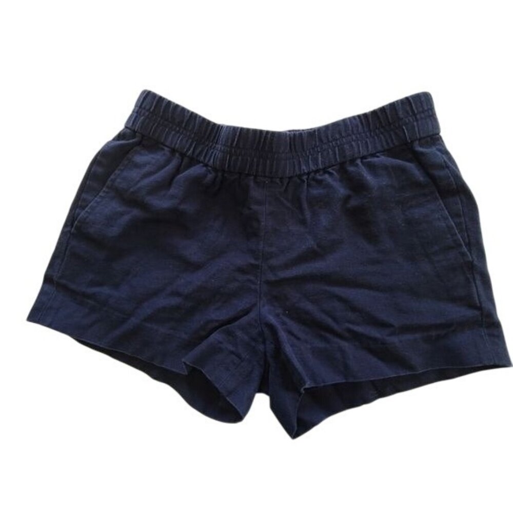 J Crew cotton elastic waist navy blue shorts size 0